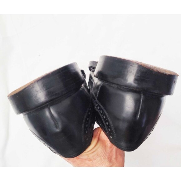 Vintage Florsheim Mens Wingtip Oxford Dress Shoes Black Leather 4 Nail. 11.5 B - Picture 5 of 12